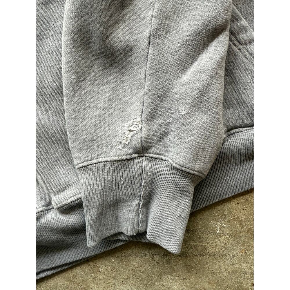 Vintage 90s/00s Gap Blue Jeans Reverse Weave Style Gray Hoodie Size Large - Picture 7 of 8